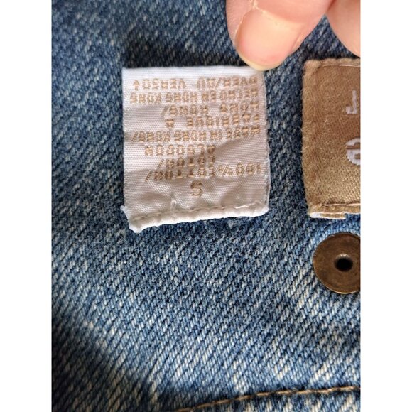 Vintage Denim Vest Liz Claiborne Womens Sleeveless Button-Front Utility  Small - Picture 7 of 10